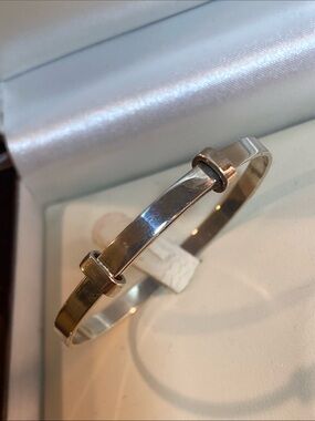 Sterling Silver 925 Adjustable Bangle Bracelet 7.6g small size